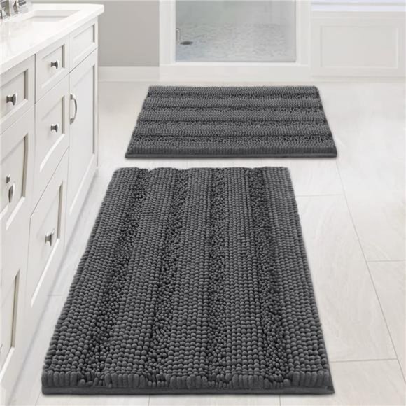 2 Piece Bathroom 20" x 32" + 17" x 24 Set Rugs Bath Mat Set Bathroom Non Slip - Picture 1 of 6